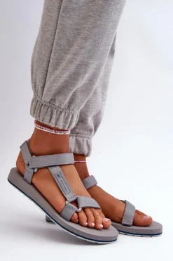 4F Sandały Płaskie*Damskie Sportowe Sandały RSS2SANF054-20S Szare Szary