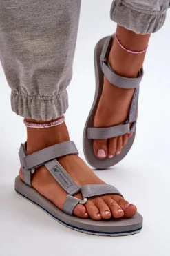 4F Sandały Płaskie*Damskie Sportowe Sandały RSS2SANF054-20S Szare Szary