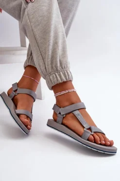 4F Sandały Płaskie*Damskie Sportowe Sandały RSS2SANF054-20S Szare Szary