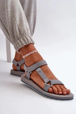 4F Sandały Płaskie*Damskie Sportowe Sandały RSS2SANF054-20S Szare Szary