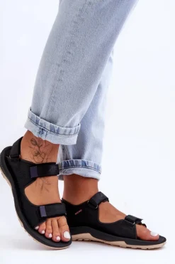 4F Sandały Płaskie*Damskie Sportowe Sandały SS23FSANF016-22S Czarne