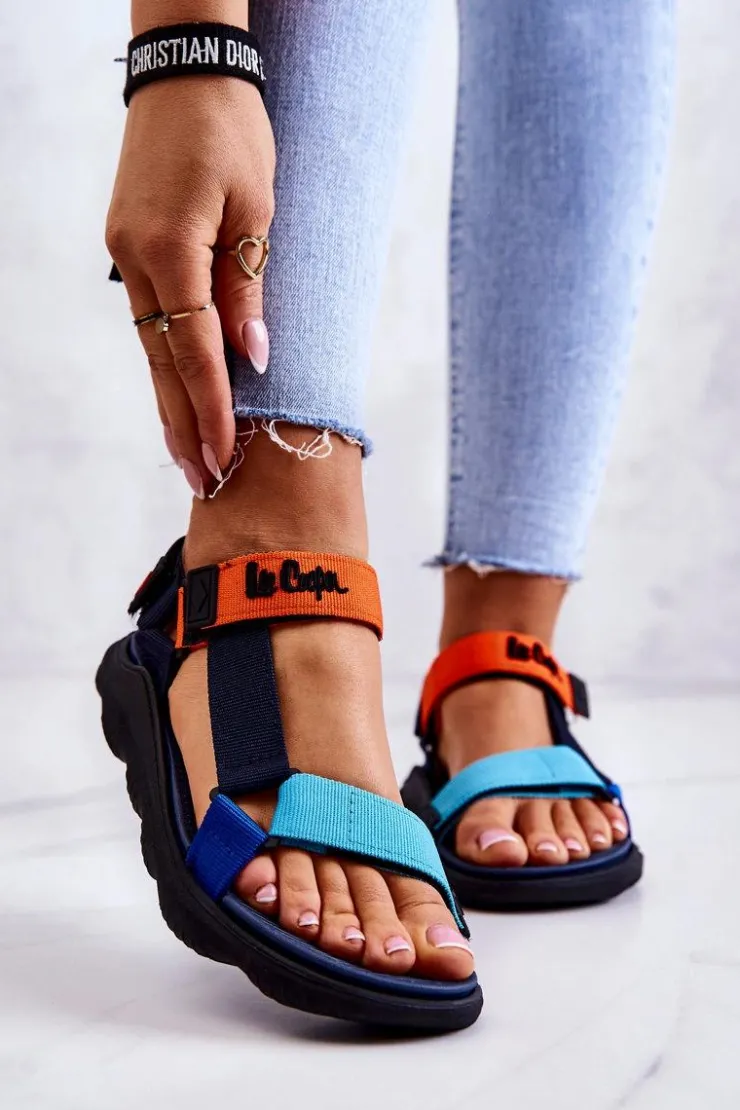 Lee Cooper Sandały Płaskie*Damskie Sportowe Sandały LCW-22-34-0953L Multikolorowe