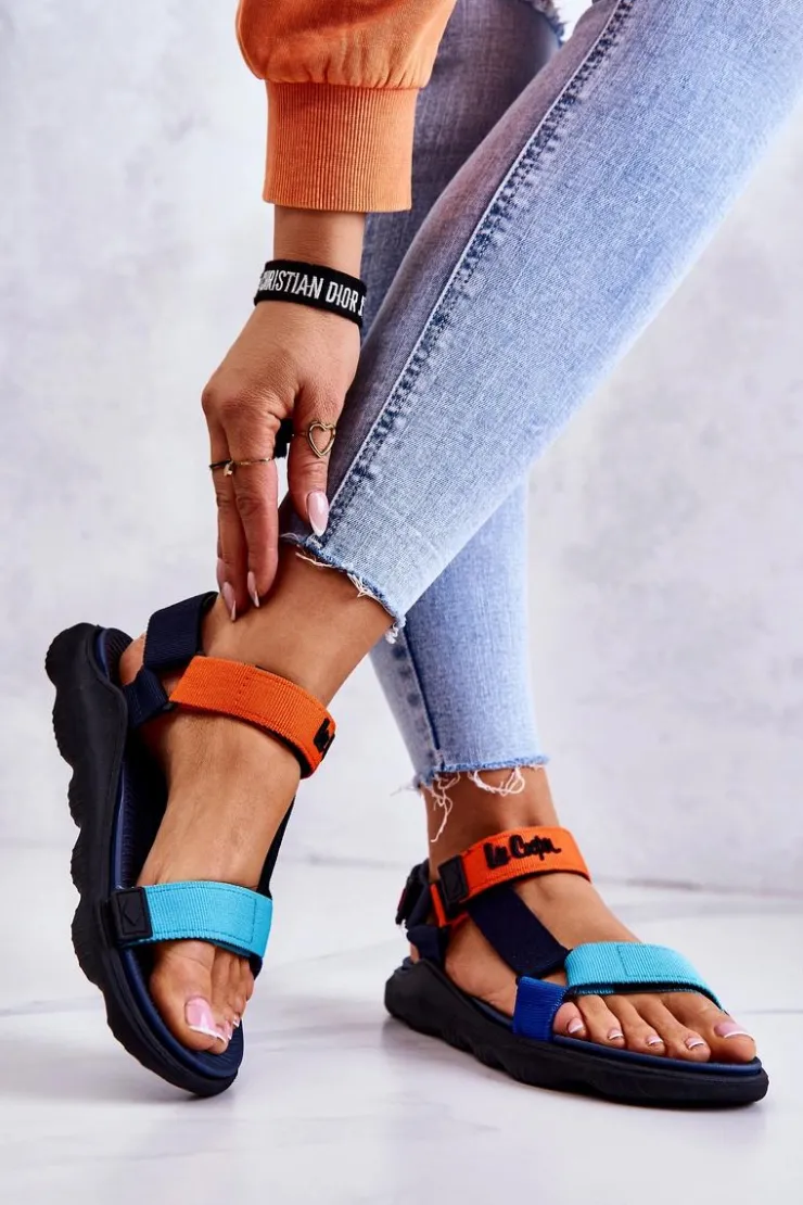 Lee Cooper Sandały Płaskie*Damskie Sportowe Sandały LCW-22-34-0953L Multikolorowe