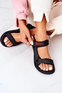 Lee Cooper Sandały Płaskie*Damskie Sportowe Sandały LCW-22-34-0961 Czarne