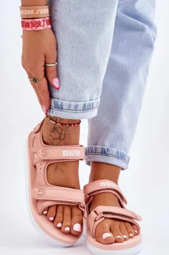 Outlet Big Star Shoes Damskie Sportowe Sandały Na Platformie Big Star LL274788 Różowe Różowy