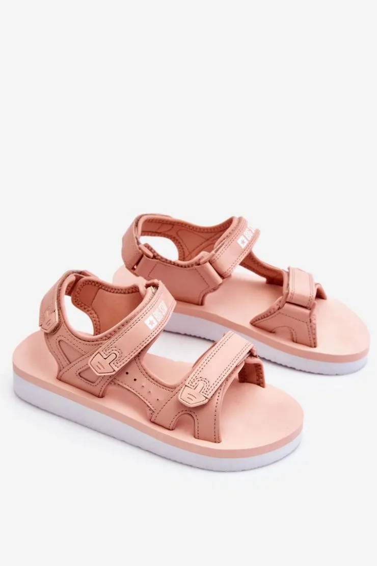 Outlet Big Star Shoes Damskie Sportowe Sandały Na Platformie Big Star LL274788 Różowe Różowy