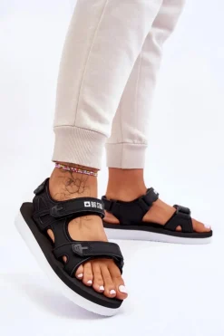 Damskie Big Star Shoes Damskie Sportowe Sandały Na Platformie Big Star LL274789 Czarne