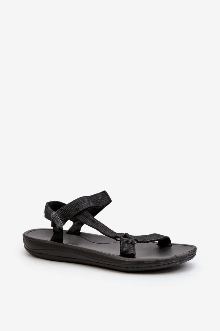 Best Boto Damskie Sportowe Sandały Na Rzepy Czarne Vilari Czarny