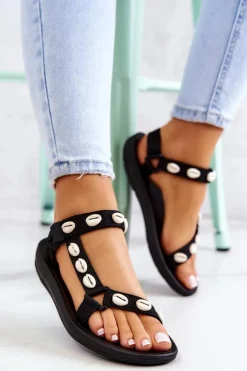 Discount Boto Damskie Sportowe Sandały Ozdobne Muszle Czarne Conner