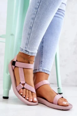 Boto Sandały Płaskie*Damskie Sportowe Sandały Różowe Ultimate