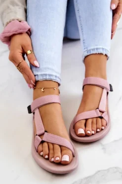 Boto Sandały Płaskie*Damskie Sportowe Sandały Różowe Ultimate