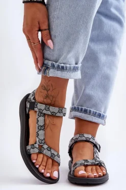 Damskie Boto Damskie Sportowe Sandały We Wzory Biało-Czarne Ultimate