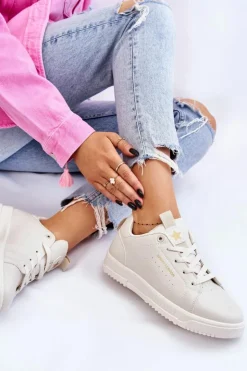 Damskie Boto Damskie Sznurowane Buty Sportowe Beżowe Mikaela