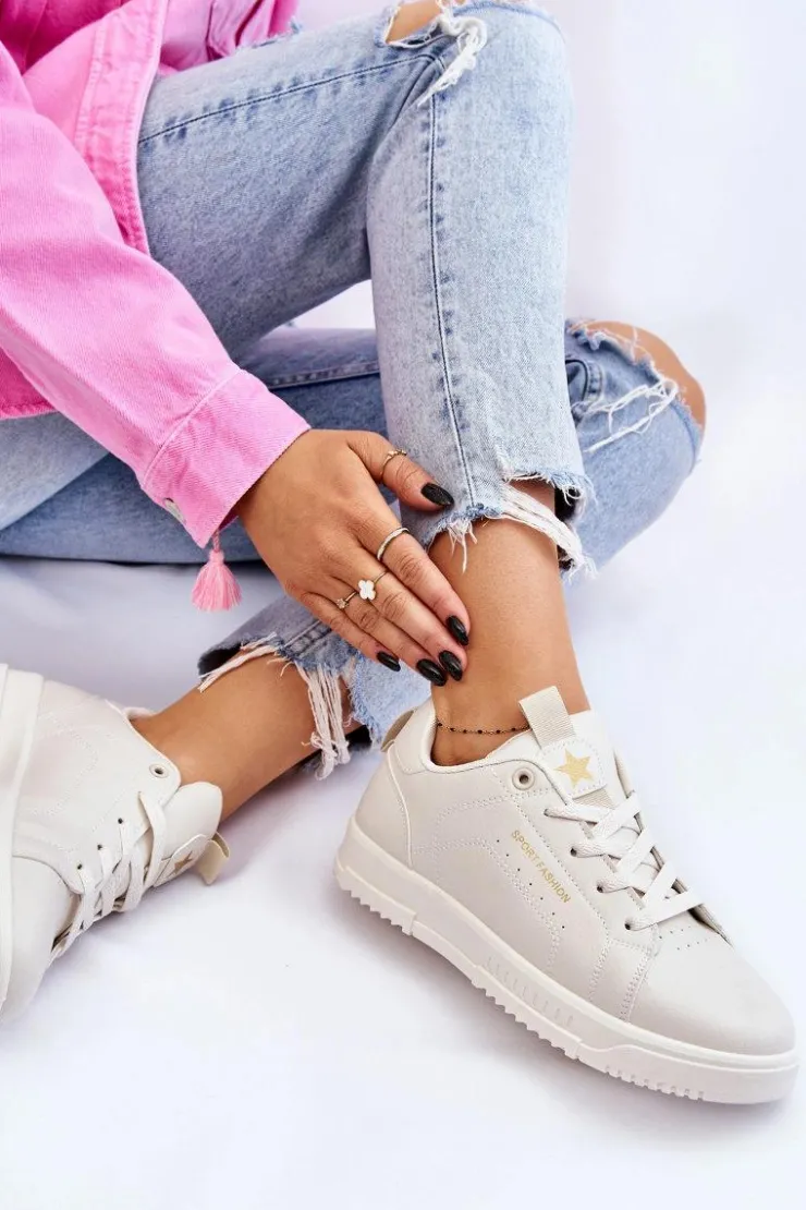 Damskie Boto Damskie Sznurowane Buty Sportowe Beżowe Mikaela