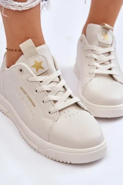 Damskie Boto Damskie Sznurowane Buty Sportowe Beżowe Mikaela