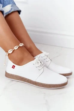 Damskie Big Star Shoes Damskie Sznurowane Espadryle Big Star FF276043 Białe