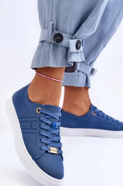 Boto Trampki Damskie Slip-On|Trampki Damskie Niskie*Damskie Sznurowane Trampki Niebieskie Etna