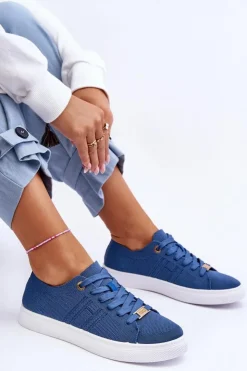 Boto Trampki Damskie Slip-On|Trampki Damskie Niskie*Damskie Sznurowane Trampki Niebieskie Etna