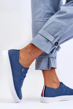 Boto Trampki Damskie Slip-On|Trampki Damskie Niskie*Damskie Sznurowane Trampki Niebieskie Etna