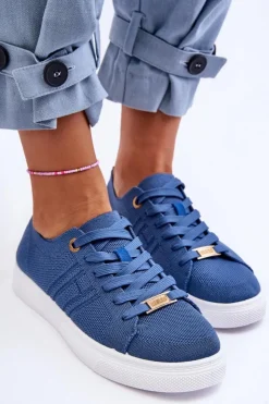 Boto Trampki Damskie Slip-On|Trampki Damskie Niskie*Damskie Sznurowane Trampki Niebieskie Etna