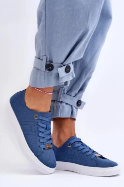 Boto Trampki Damskie Slip-On|Trampki Damskie Niskie*Damskie Sznurowane Trampki Niebieskie Etna
