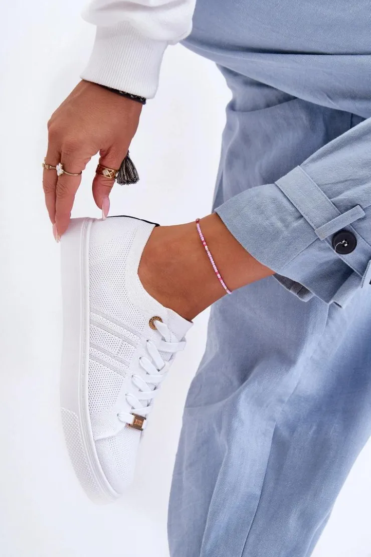 Damskie Boto Damskie Sznurowane Trampki Białe Etna