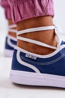 Big Star Shoes Trampki Damskie Big Star|Trampki Damskie Niskie*Damskie Tenisówki BIG STAR W274834 Granatowe