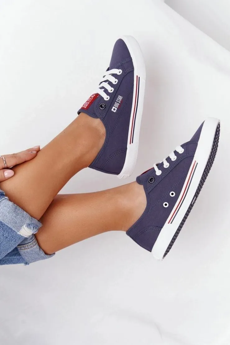 Sale Big Star Shoes Damskie Tenisówki BIG STAR HH274063 Granatowe