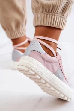 Big Star Shoes Trampki Damskie Big Star|Trampki Damskie Niskie*Damskie Tenisówki BIG STAR JJ274481 Różowe