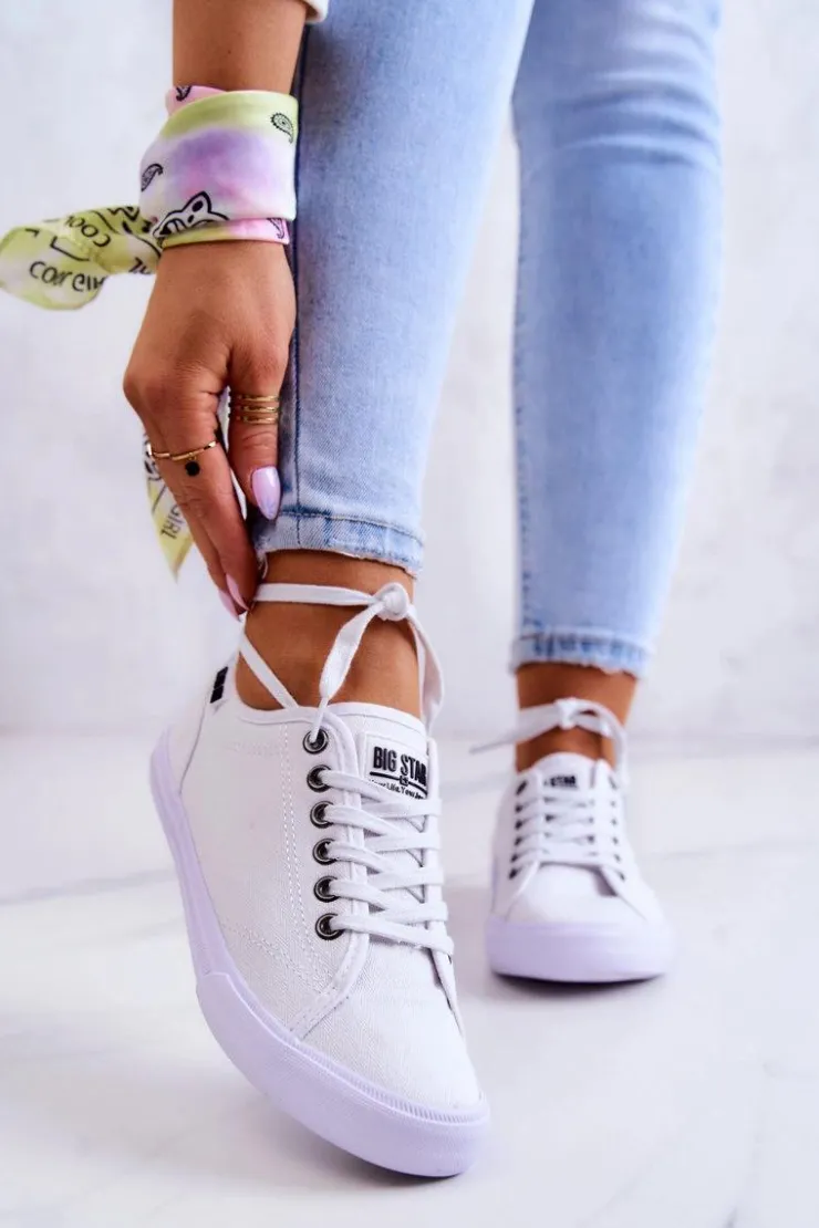 Damskie Big Star Shoes Damskie Tenisówki BIG STAR W274835 Białe