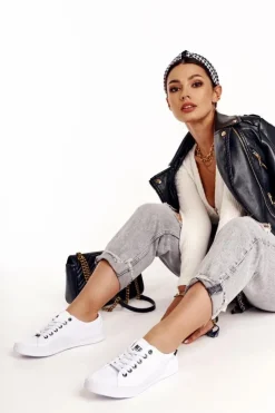 Damskie Big Star Shoes Damskie Tenisówki BIG STAR W274835 Białe