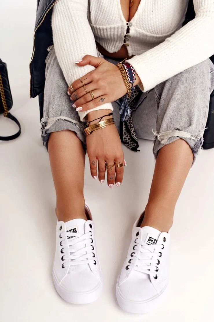 Damskie Big Star Shoes Damskie Tenisówki BIG STAR W274835 Białe