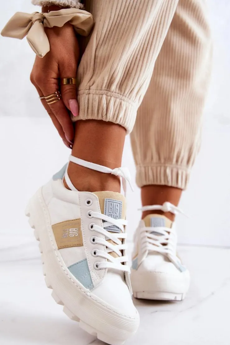 Outlet Big Star Shoes Damskie Tenisówki BIG STAR JJ274480 Białe