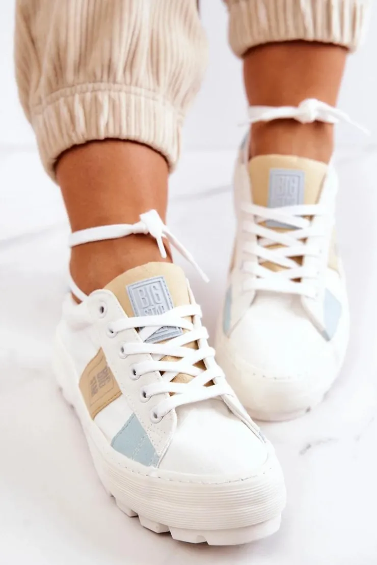 Outlet Big Star Shoes Damskie Tenisówki BIG STAR JJ274480 Białe