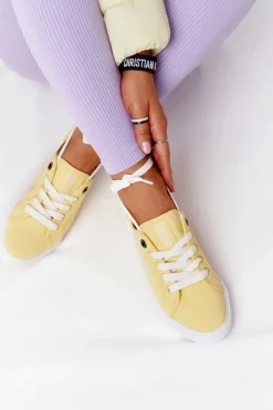 Clearance Big Star Shoes Damskie Tenisówki BIG STAR HH274062 Żółte