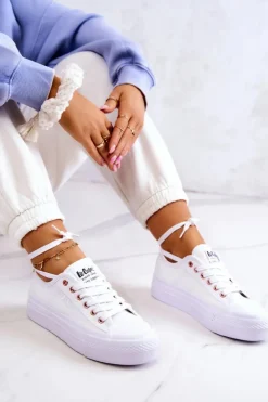 Clearance Lee Cooper Damskie Tenisówki LCW-22-31-0890L Białe