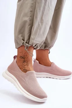 Evento Trampki Damskie Slip-On|Trampki Damskie Niskie*Damskie Tenisówki Materiałowe Wsuwane Różowe Adiora Różowy