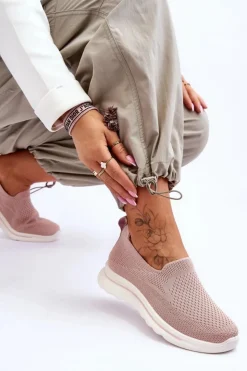 Evento Trampki Damskie Slip-On|Trampki Damskie Niskie*Damskie Tenisówki Materiałowe Wsuwane Różowe Adiora Różowy