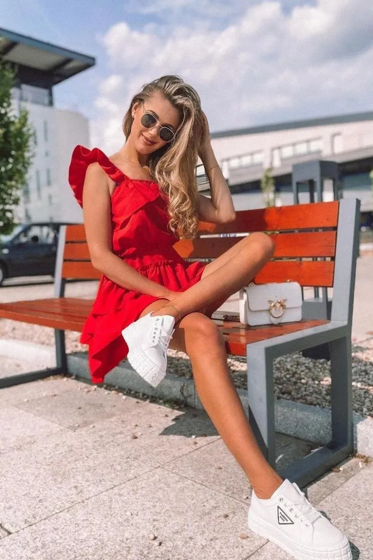 Damskie Boto Damskie Tenisówki Na Platformie Białe Big City Life