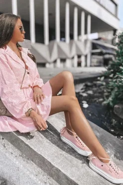 Discount Big Star Shoes Damskie Tenisówki Na Platformie BIG STAR HH274058 Różowe