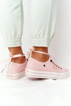 Discount Big Star Shoes Damskie Tenisówki Na Platformie BIG STAR HH274058 Różowe
