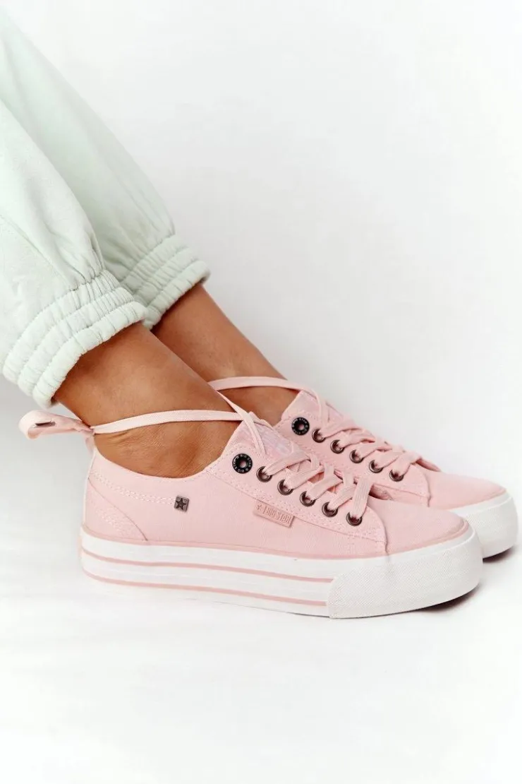 Discount Big Star Shoes Damskie Tenisówki Na Platformie BIG STAR HH274058 Różowe