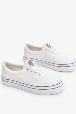 New Big Star Shoes Damskie Tenisówki Na Platformie Big Star LL274228 Białe