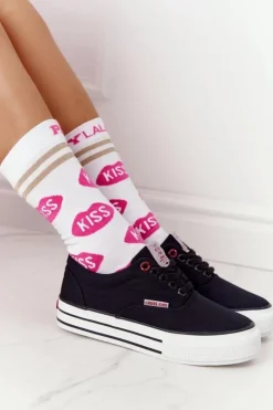 Damskie Cross Jeans Damskie Tenisówki Na Platformie FF2R4002C Czarme