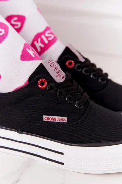Damskie Cross Jeans Damskie Tenisówki Na Platformie FF2R4002C Czarme