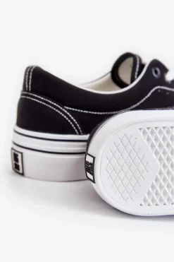 Damskie Big Star Shoes Damskie Tenisówki Na Platformie Big Star LL274230 Czarne