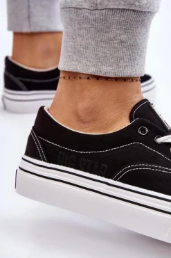 Damskie Big Star Shoes Damskie Tenisówki Na Platformie Big Star LL274230 Czarne