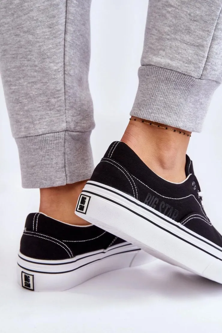 Damskie Big Star Shoes Damskie Tenisówki Na Platformie Big Star LL274230 Czarne