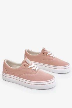 Big Star Shoes Trampki Damskie Big Star|Trampki Damskie Niskie*Damskie Tenisówki Na Platformie Big Star LL274229 Różowe