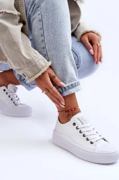 Hot Big Star Shoes Damskie Tenisówki Na Platformie Big Star LL274A177 Białe